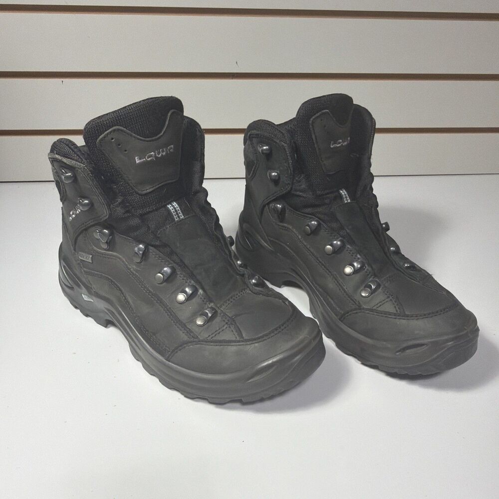 LOWA Renegade GTX Mid Hiking Boots W US 8 EU 39.5 Gore-Tex Vibram Black Gray